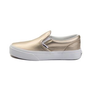 Gold vans slip ons